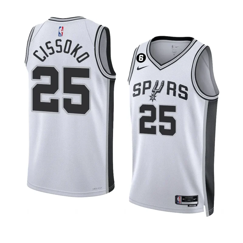 sidy cissoko spursjersey 2022 2023association edition white2023 nba draft