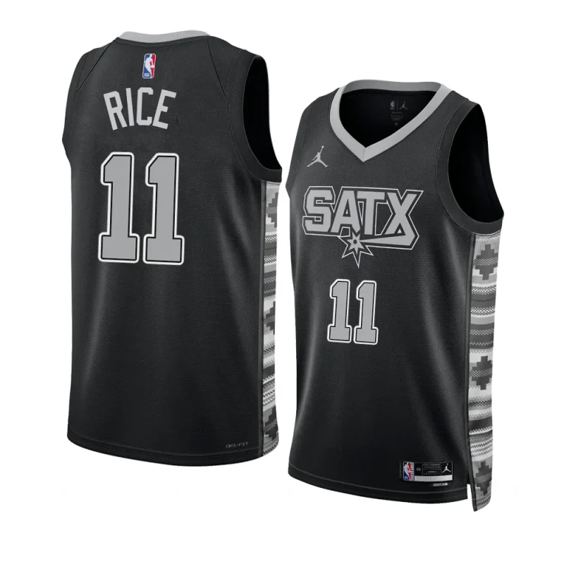 sir'jabari rice spursjersey 2022 2023statement edition blackswingman