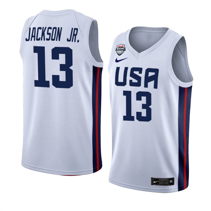 usa basketball fiba world cup 2023 jaren jackson jr. white home jersey