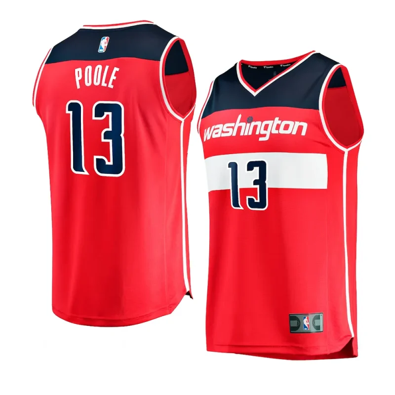 wizards jordan poole red icon edition fast break player jersey