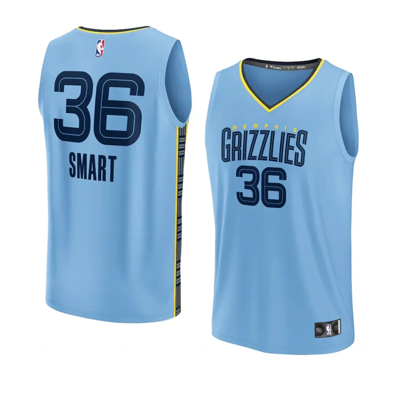 youth marcus smart grizzlies blue statement edition jersey