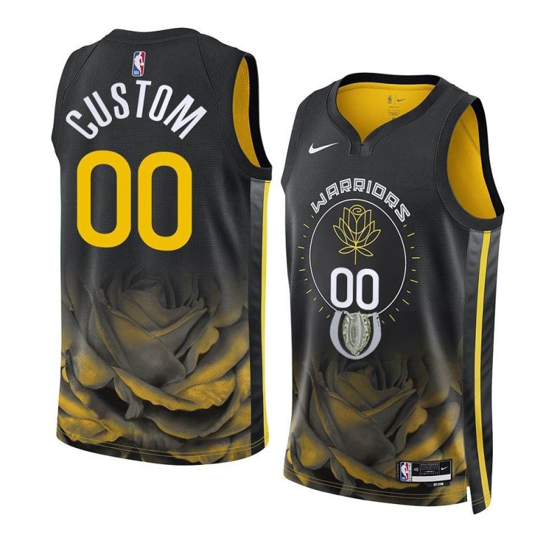 custom warriorsjersey 2022 23city edition blackswingman