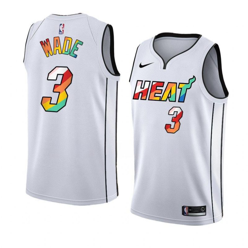 dwyane wade rainbow jersey 2023 pride white