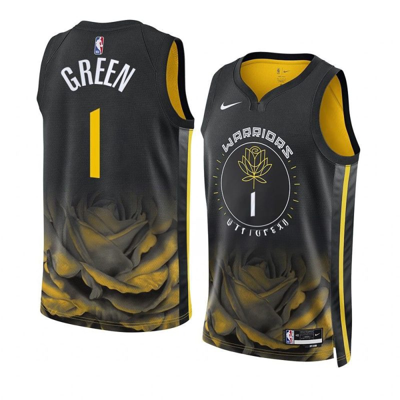 jamychal green warriorsjersey 2022 23city edition blackswi