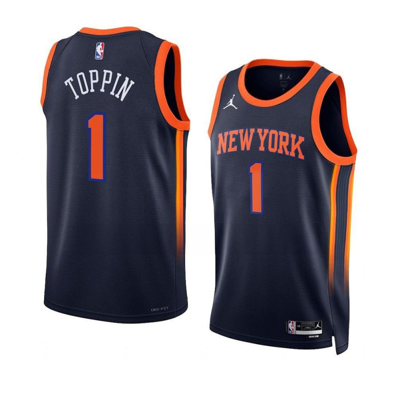 obi toppin knicksjersey 2022 23statement edition navyswing