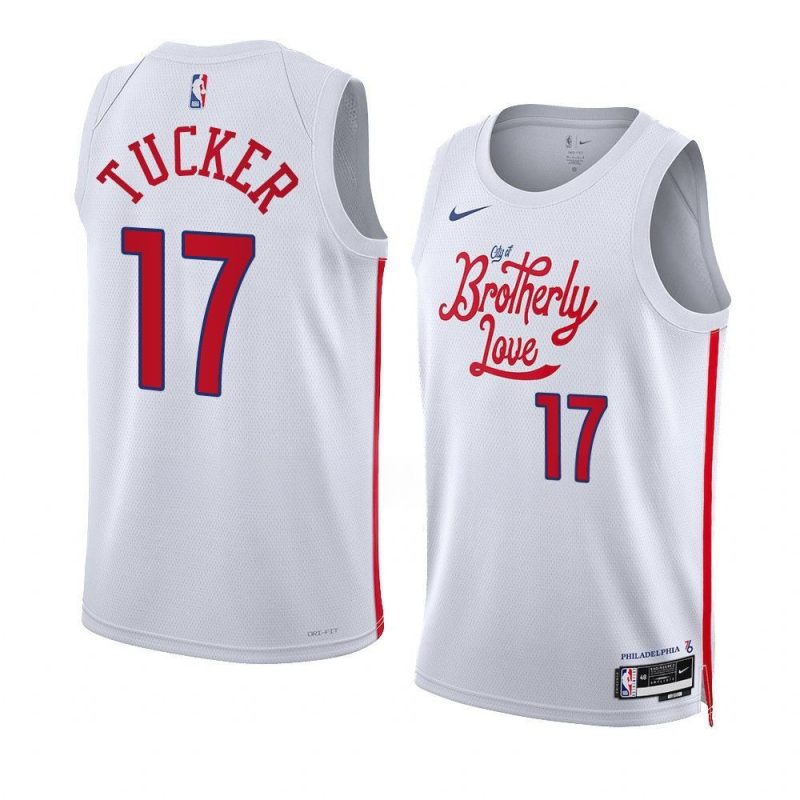 p.j. tucker 76ersjersey 2022 23city edition whiteswingman