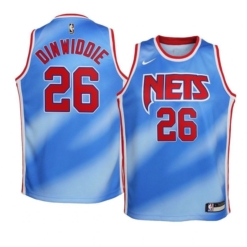 youth spencer dinwiddie blue classic edition netsjersey