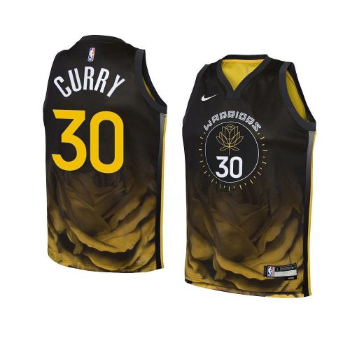 youth stephen curry warriors black city edition jer