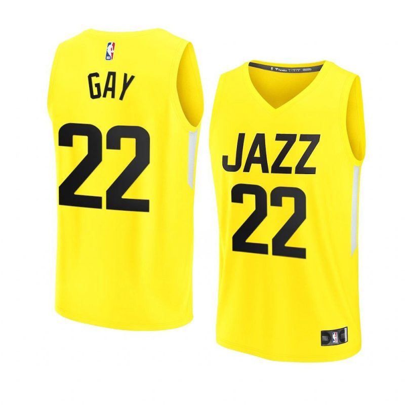 2022 23jazz rudy gay yellow fastbreak icon edition