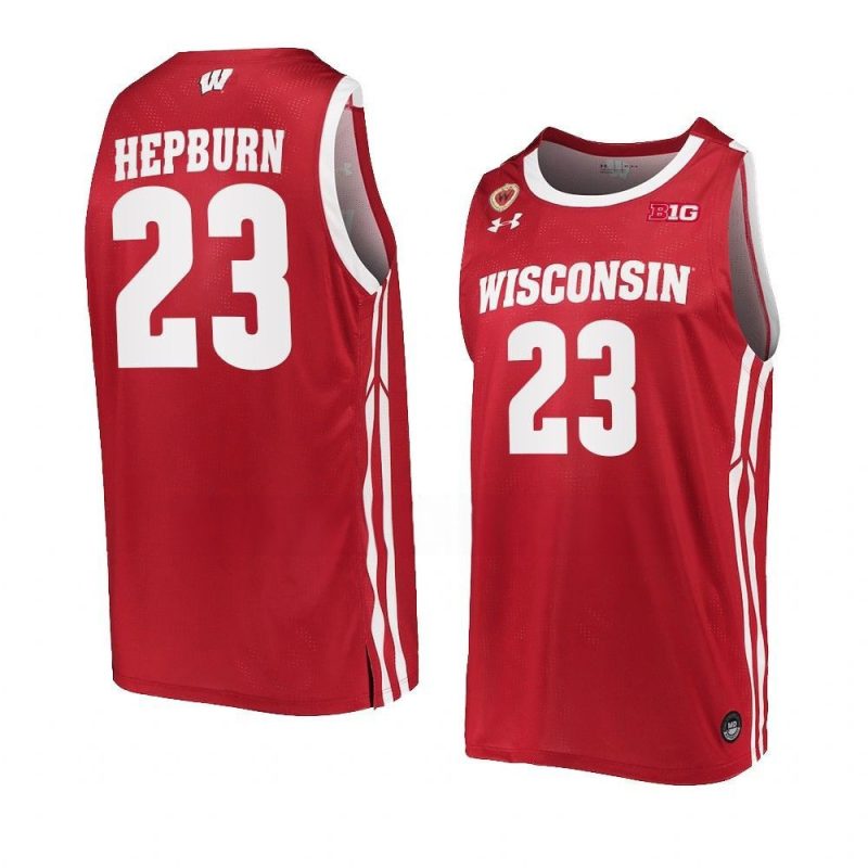 Chucky Hepburn Wisconsin Badgers Away Basketball Jersey 2022 23 Men Replica Red