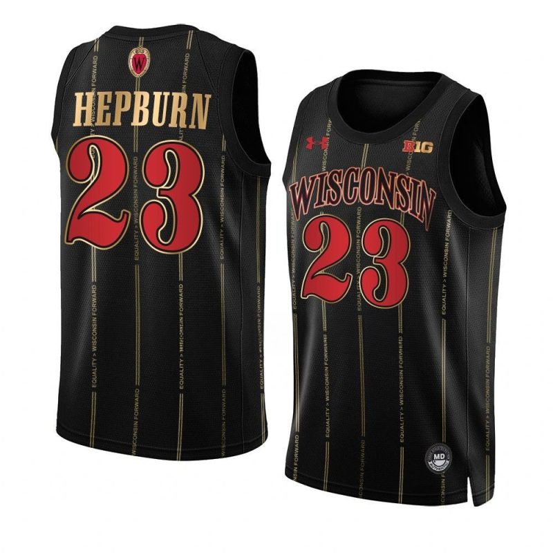 Chucky Hepburn Wisconsin Badgers By the Players Jersey 2022 23 Men Alternate Basketball Black