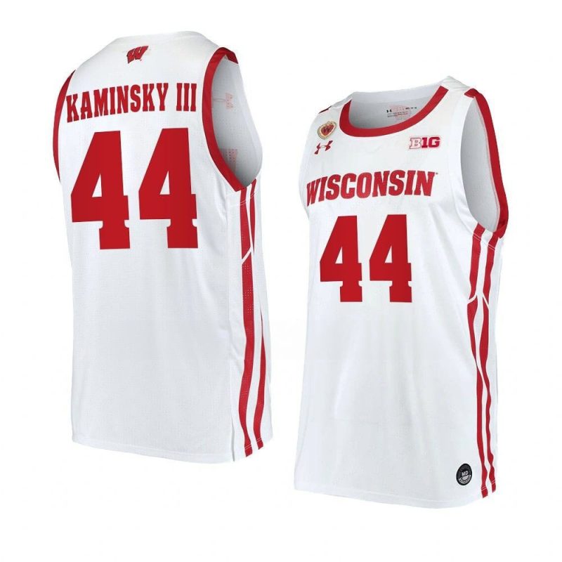 Wisconsin Badgers 44 Frank Kaminsky White Alumni Basketball Jersey Men Replica