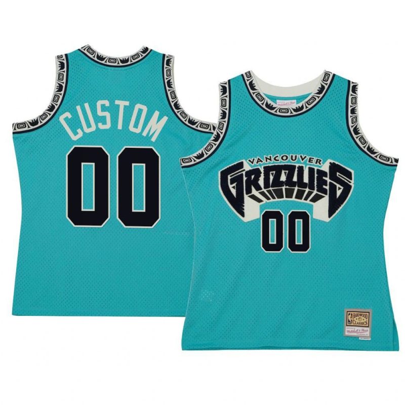 custom jersey off court teal mitchell ness chenille
