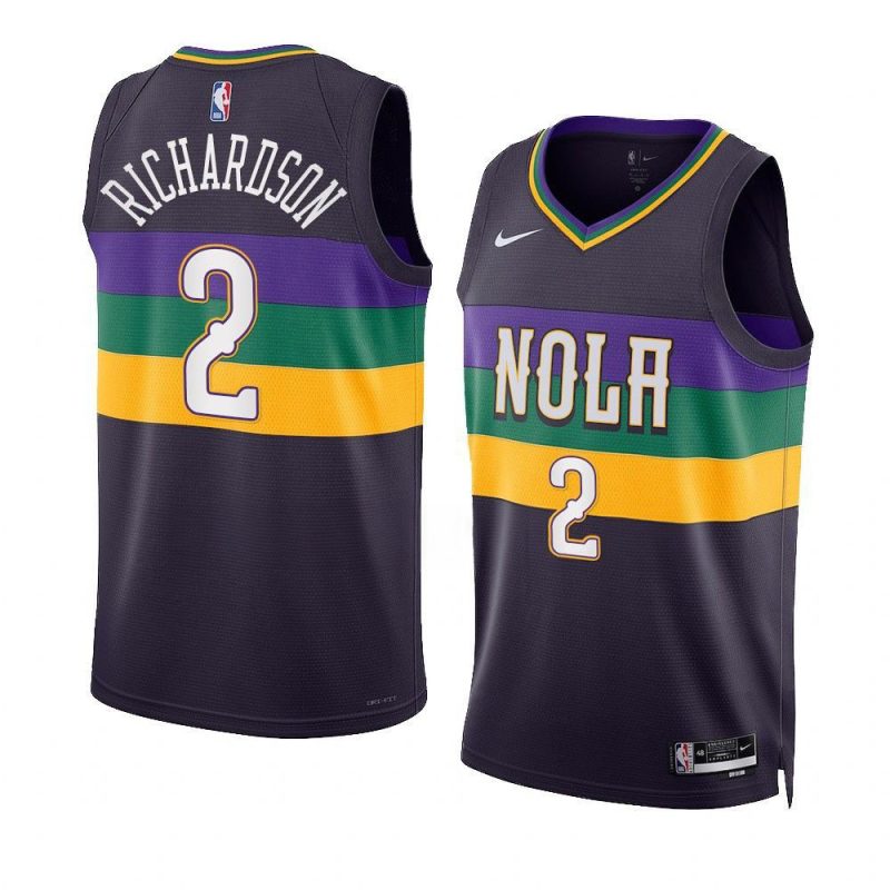 josh richardson pelicansjersey 2022 23city edition navyswi