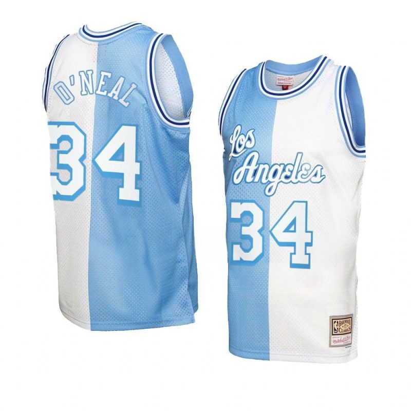 shaquille o neal jersey split blue white hardwood c