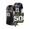 tim duncan black 50th anniversary set jersey