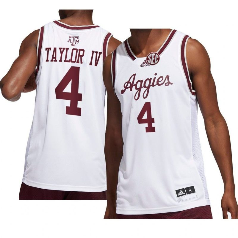 wade taylor iv jersey college basketball white 2022