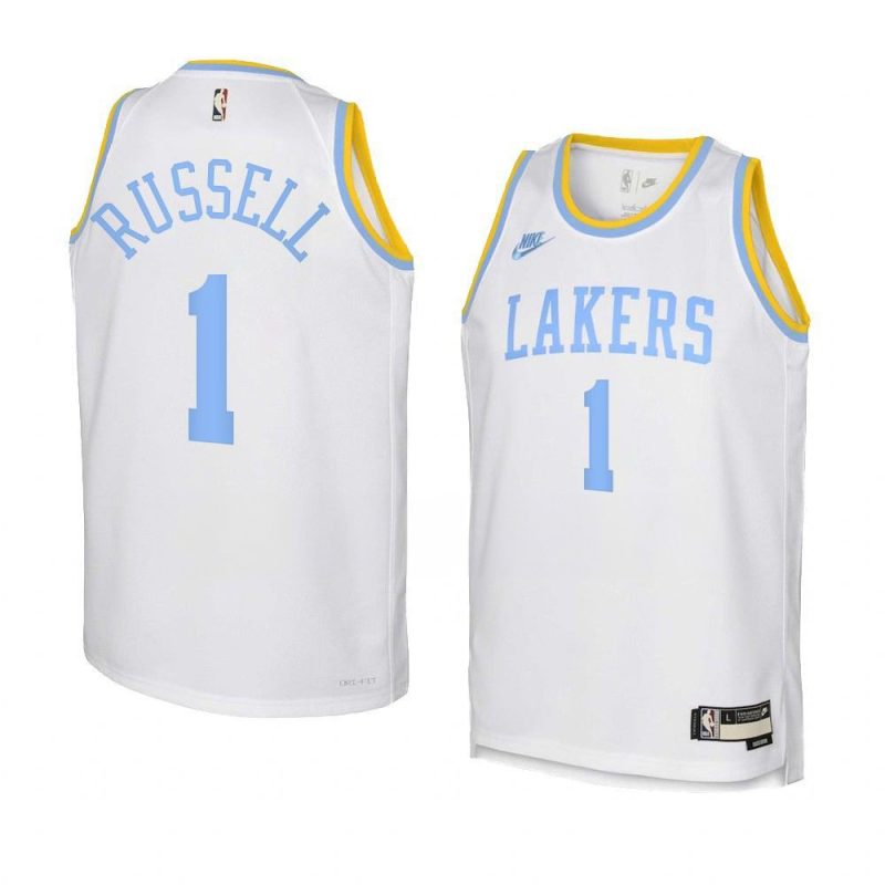 youth d angelo russell lakers white classic edition yythkg