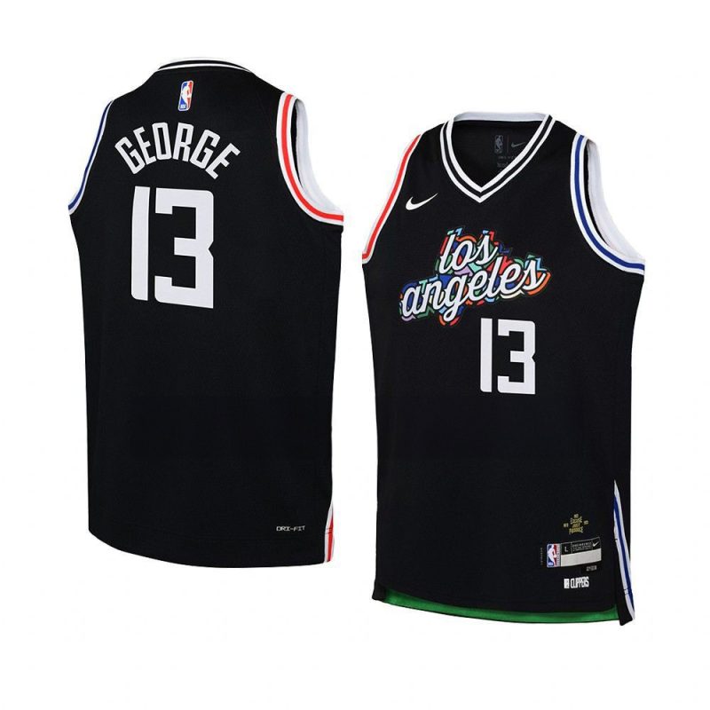 youth paul george clippers black city edition jerse