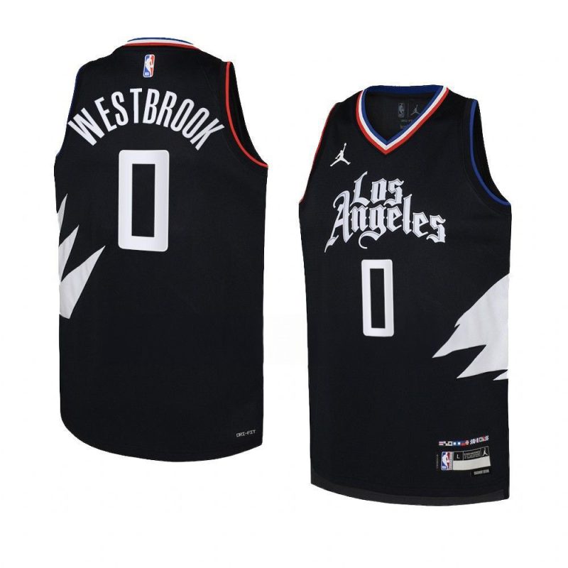 youth russell westbrook la clippers black statement yythkg